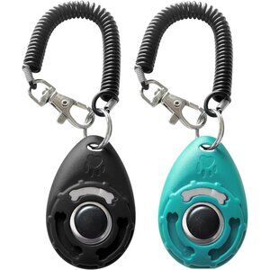 Pet Training Clicker with Wrist Strap - Dog Training Clickers New Black + Blue